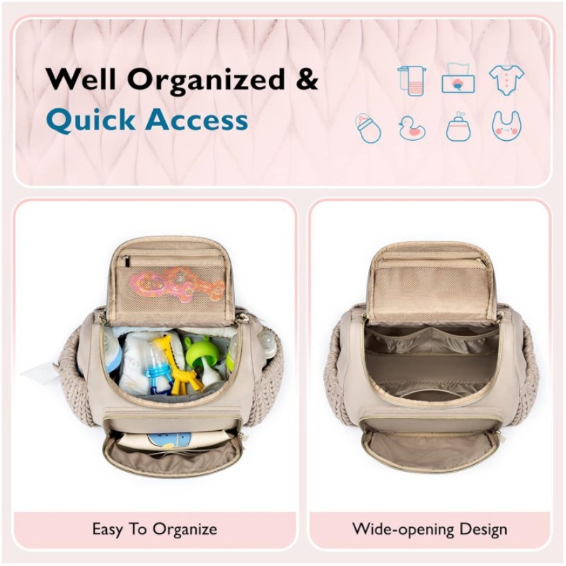 Amazon Mommy Bags, mochila de hombro de gran capacidad, mochila de carro para bebés, expansión transpirable