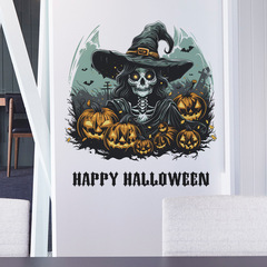 新款MG-F075萬聖節女巫骨架南瓜臥室客廳背景裝飾牆貼紙批發自粘