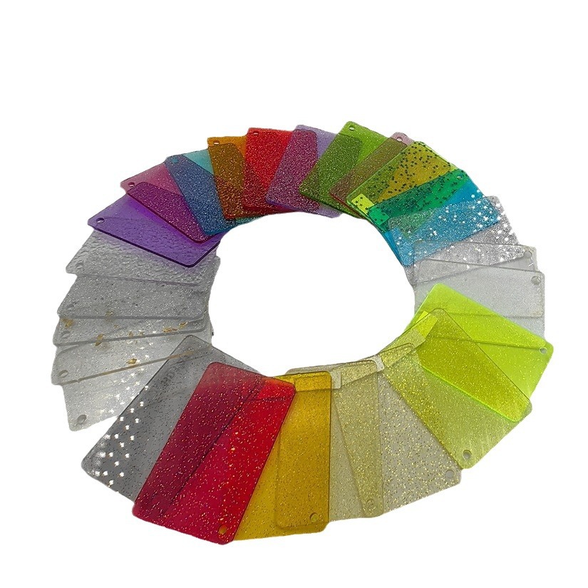 闪粉葱粉亚克力板透明闪粉有机玻璃板激光切割加工pmma葱粉板