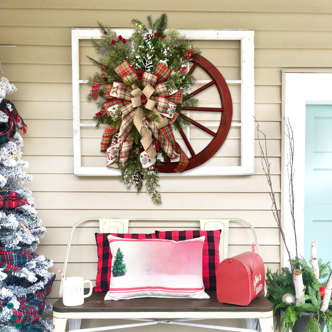 Julekrans i træ til festlig dørdekoration_voghion.com