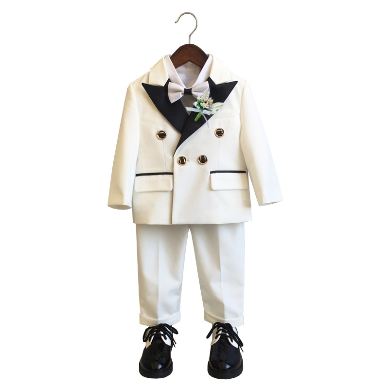 Boys' Suit Autumn and Winter Flower Girls Dress Performance Clothing Children's British Performance Clothing Baby One-Piece Hair