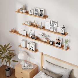 墙面壁挂式木质收纳架客厅家居凹槽式分类架简约多功能整理置物架