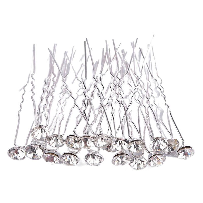 New Hot-Selling Korean-Style Bridal Hair Accessories, Women's Silver Hairpins, Rhinestone Fork Hairpins, Wholesale from Manufacturer