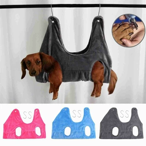 [DogCat Hammock宠物美容吊床绒布中小型猫狗修剪指甲吊床带美容衣]