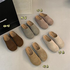 厚底内增高勃肯鞋女2025年夏季新款一脚蹬丑萌包头半拖鞋女外穿