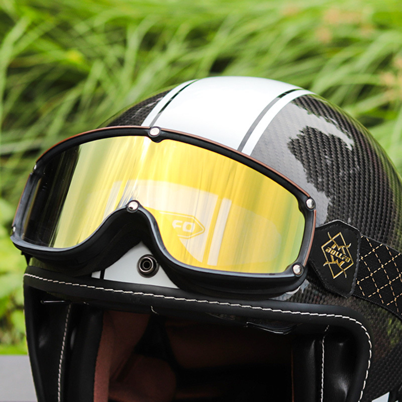 검정 뿔테 풀 골드 렌즈 (헬멧 미포함)