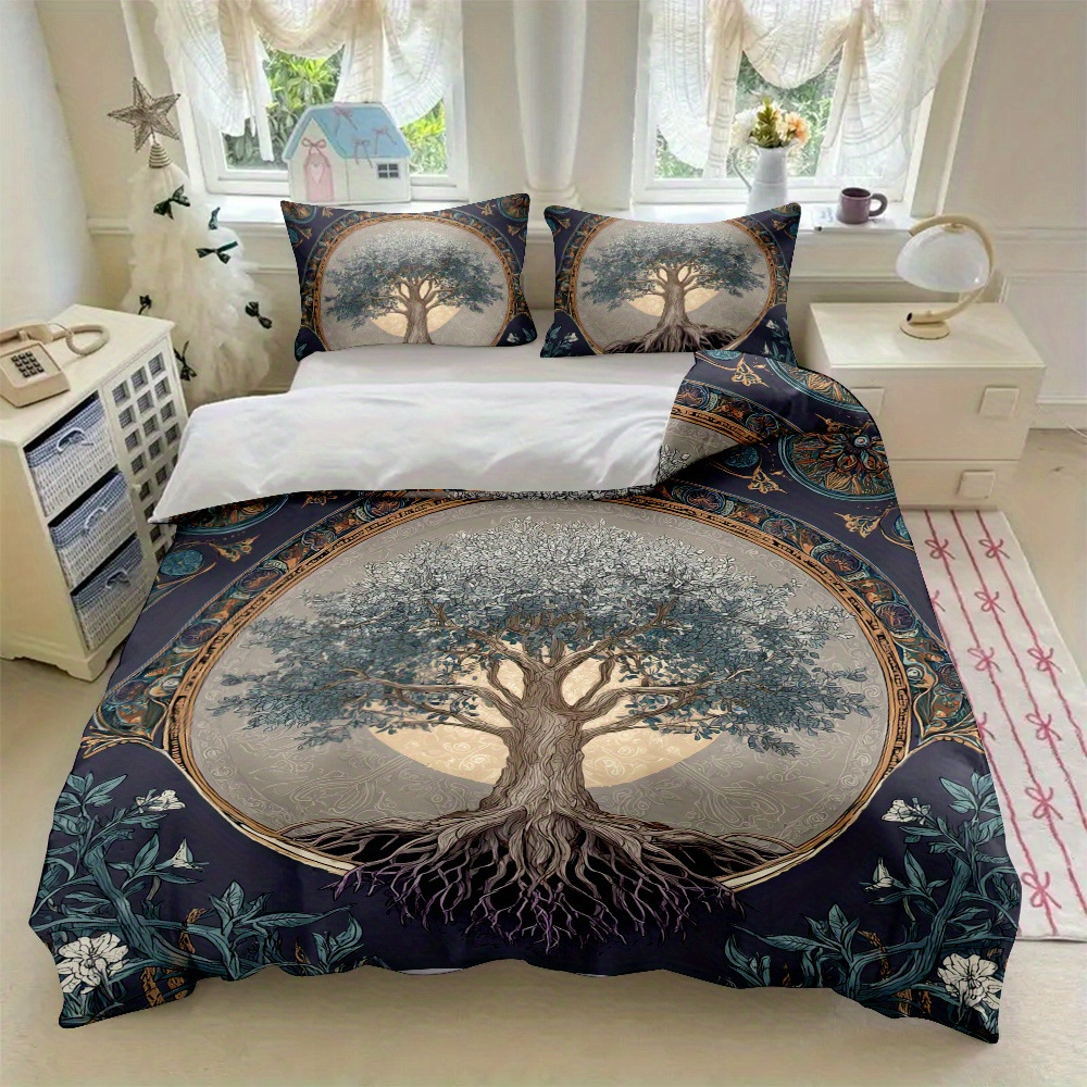 TEMU / JIT Fantasía Celtic Nudo Life Tree Moist Print Digital Kit de colcha de tela para el hogar