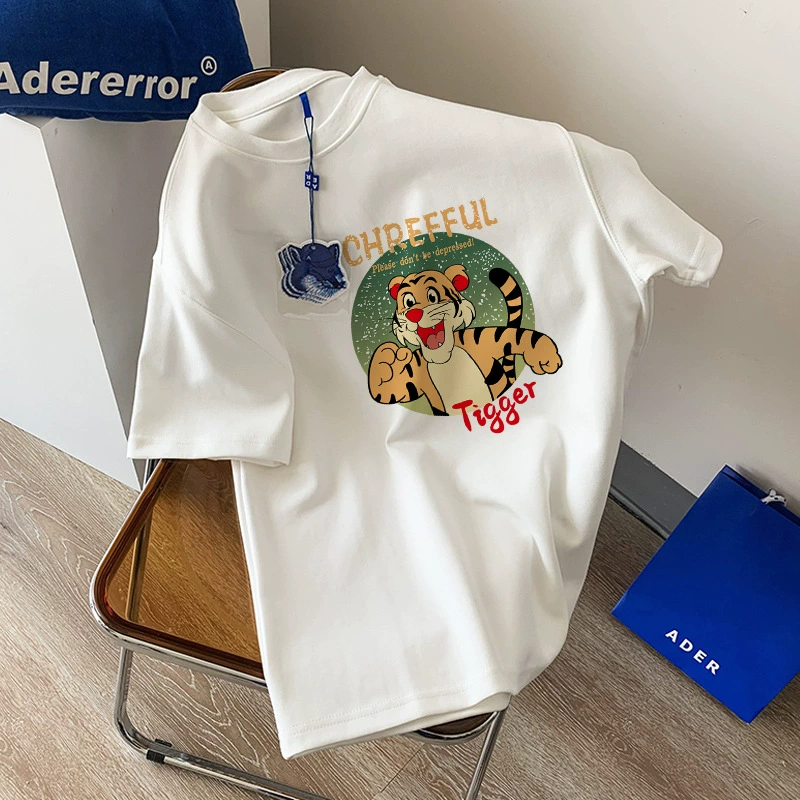  Cotton children's thin T-shirt for elementary school students for leisure, Korean style, for teenagers, oversize