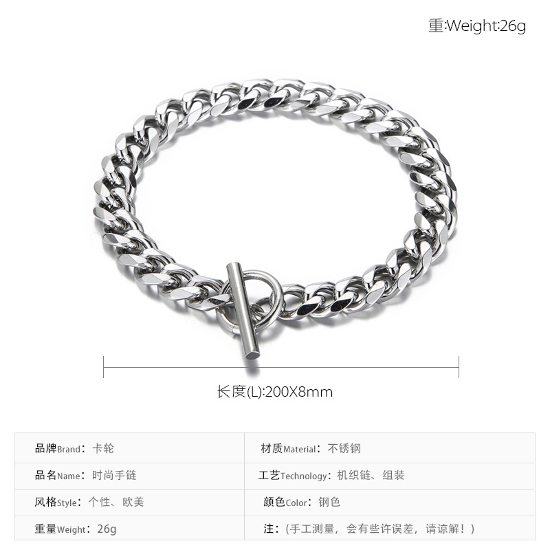 30g Weight Bracelets Classification 304 Stainless Steel Chain Material Anniversary, Business, Travel Occasion 304 Stainless Steel Material Geometric Pattern Unisex Gender Fashion Style Waterproof Non Tarnish Craft PVD Coated 18K Gold Plated Geometric Titanium Steel Fashion Waterproof Non Tarnish Titanium Steel Bracelets 1