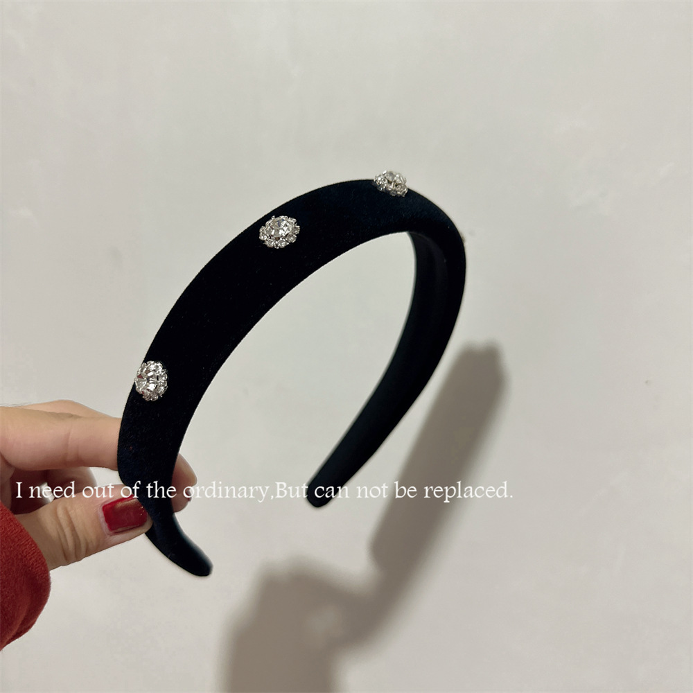 Chanel estilo retro simple flor negro diadema de viaje accesorios para el cabello de la diadema de moda elegante para mujer del todo fósforo de las mujeres