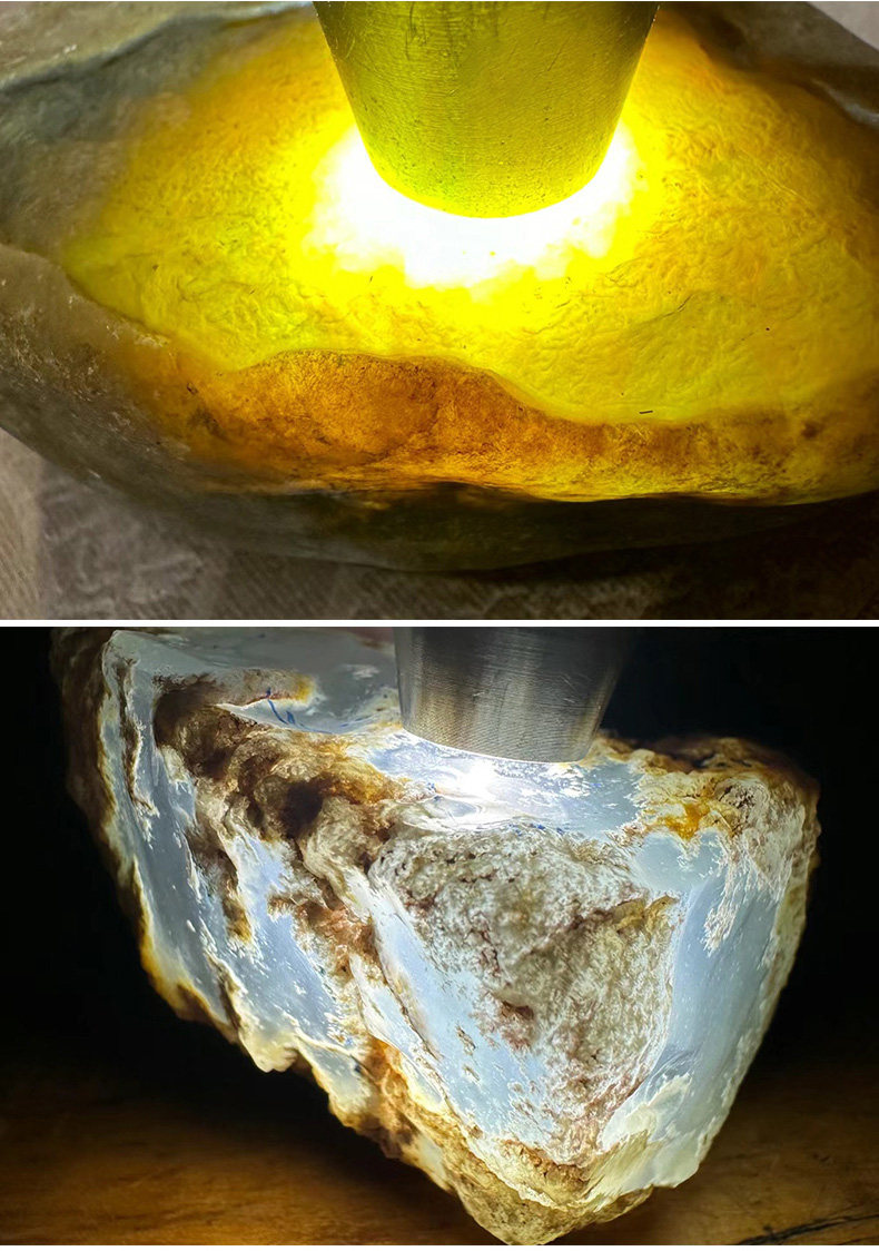 Jade Identification Flashlight with Four Light Sources for Inspecting Jade Jewelry, Strong Light for Banknote Verification, Anti-Counterfeiting 65Nm Ultraviolet Light