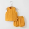 Yellow gauze vest, set