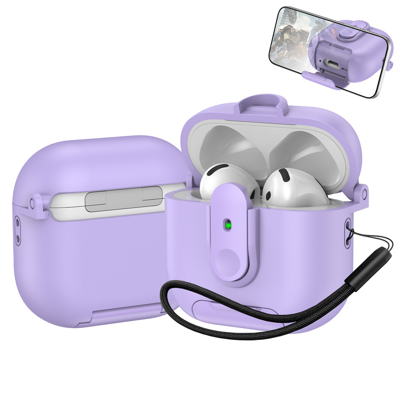Airpods 4 ヘッドフォンケース Airpods Pro2 保護ケース一体型スタンドヘッドフォンケース 2/3 ユニバーサルに適しています。|undefined