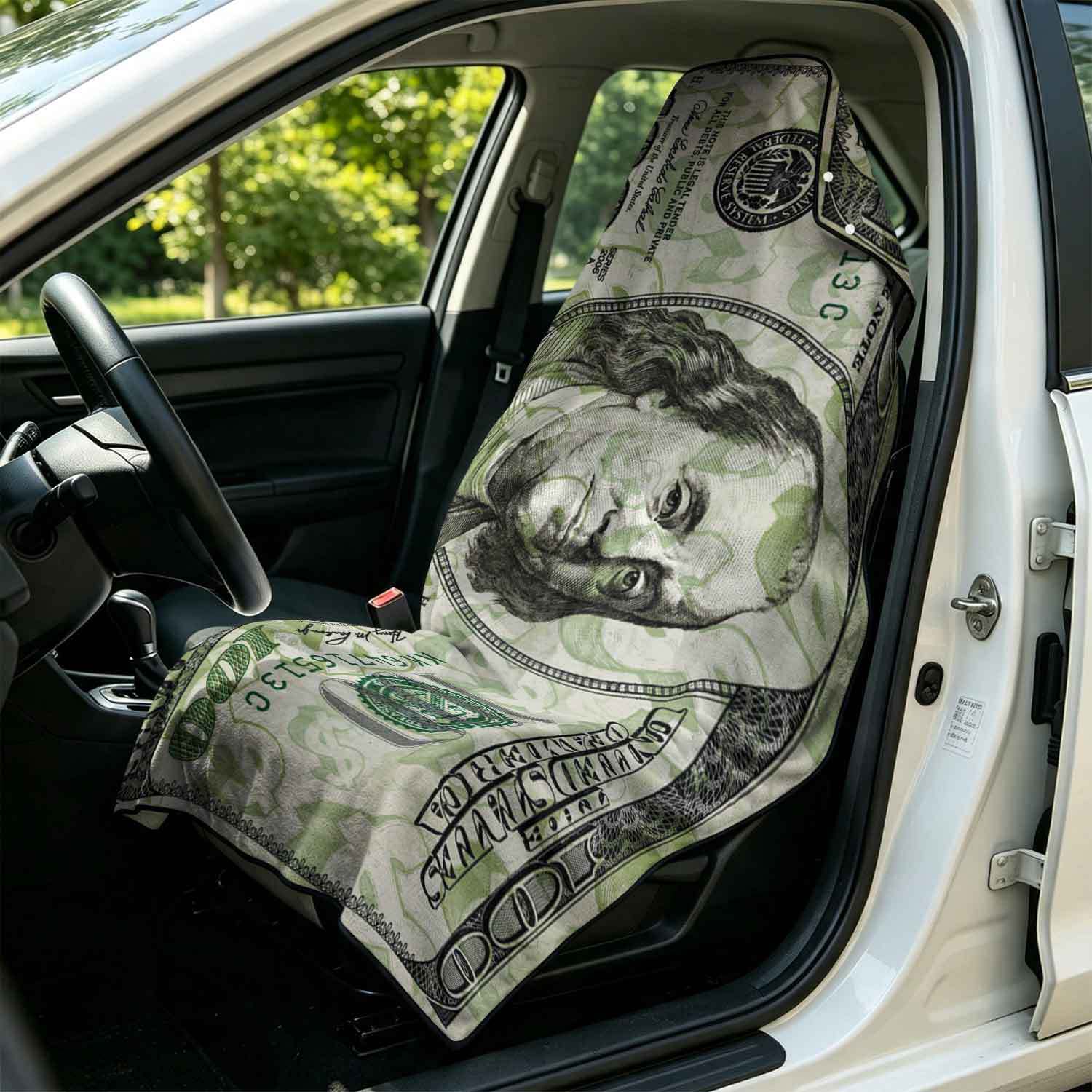 Printed bath towel and car seat cover 2-in-1, ultra-fine fiber outdoor beach and car dual-use universal seat cushion