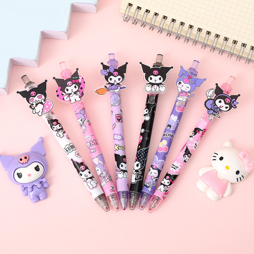Creative Cartoon Sanrio Press-Action Neutral Pen Acrylic Kulomi Patch-Shape Fountain Pen Student Stationery Wholesale