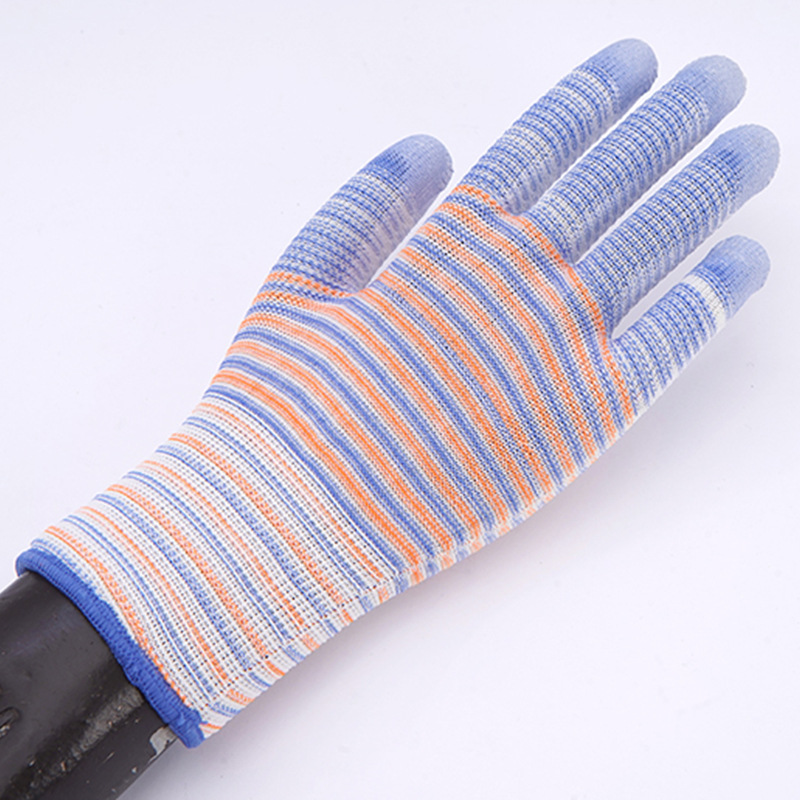 PU coated palm gloves, white, dust-free, electronic factory anti-static coating, PU protective gloves, wholesale protective gloves