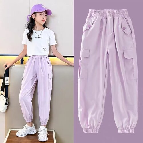 Children's Mosquito-Proof Pants Summer 2024 New Ice Silk Thin Sports Pants Kids Workwear Pants for Girls Big Kids Summer Outfit