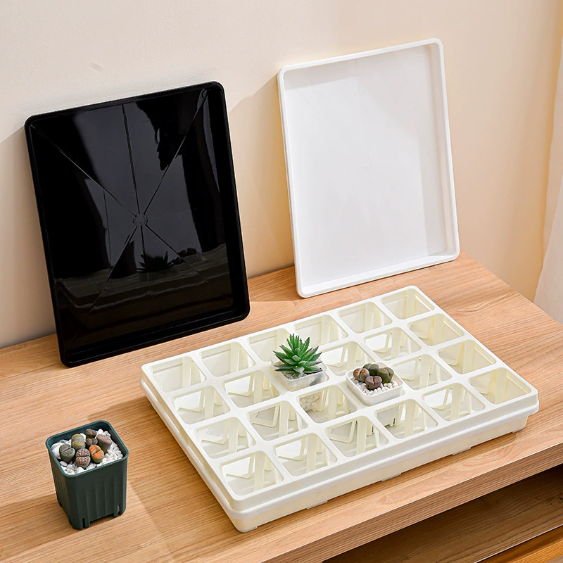 Оптовая Продажа с фабрики пластиковый лоток утолщенный и приподнятый соответствующий нижний лоток цветочное Садоводство черный белый лоток для погружения в воду