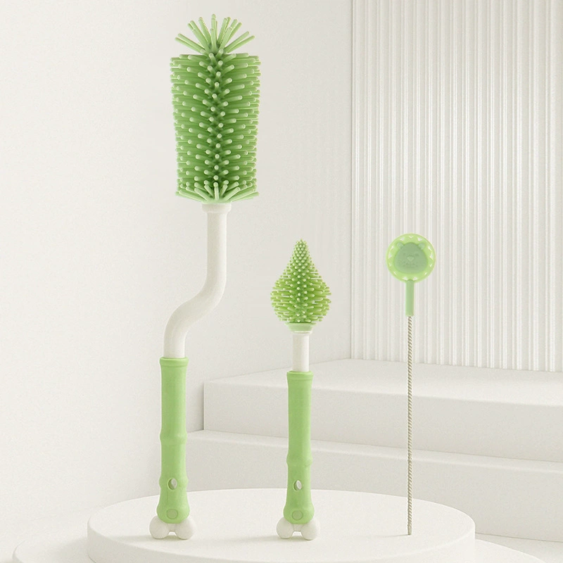 ♫ Силиконовая щетка для бутылочек, щетка для детской соски, щетка для соломинки, вращающаяся щетка для мытья бутылочек, щетка для чистки, набор щеток для чистки