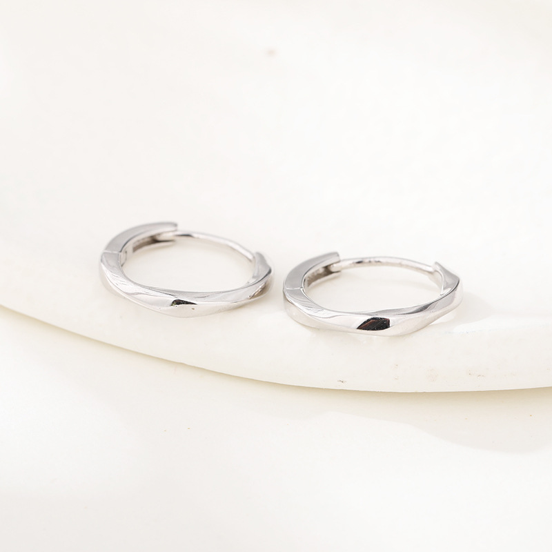 925 plata esterlina Mobius hebilla de oreja diseño de nicho femenino 2025 nuevos pendientes de anillo de oreja de elemento de moda pendientes de sentido avanzado