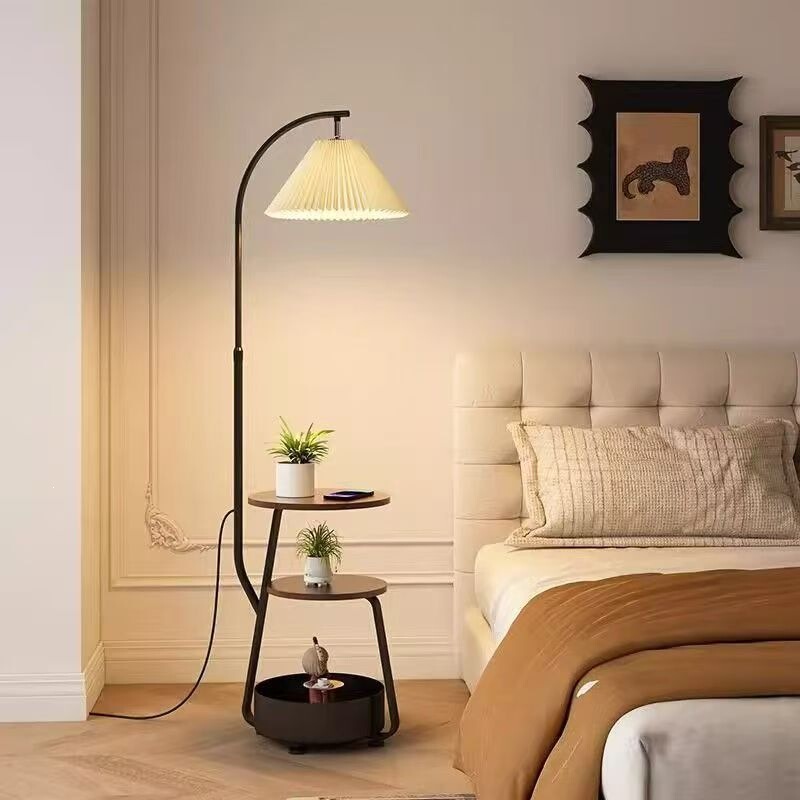 Vintage French-style retro coffee table floor lamp, living room ambient light, integrated lamp for sofa, bedroom, bedside table, and storage area Vintage French-style retro coffee table floor lamp, living room ambient light, integrated lamp for sofa, bedroom, bedside table, and storage area