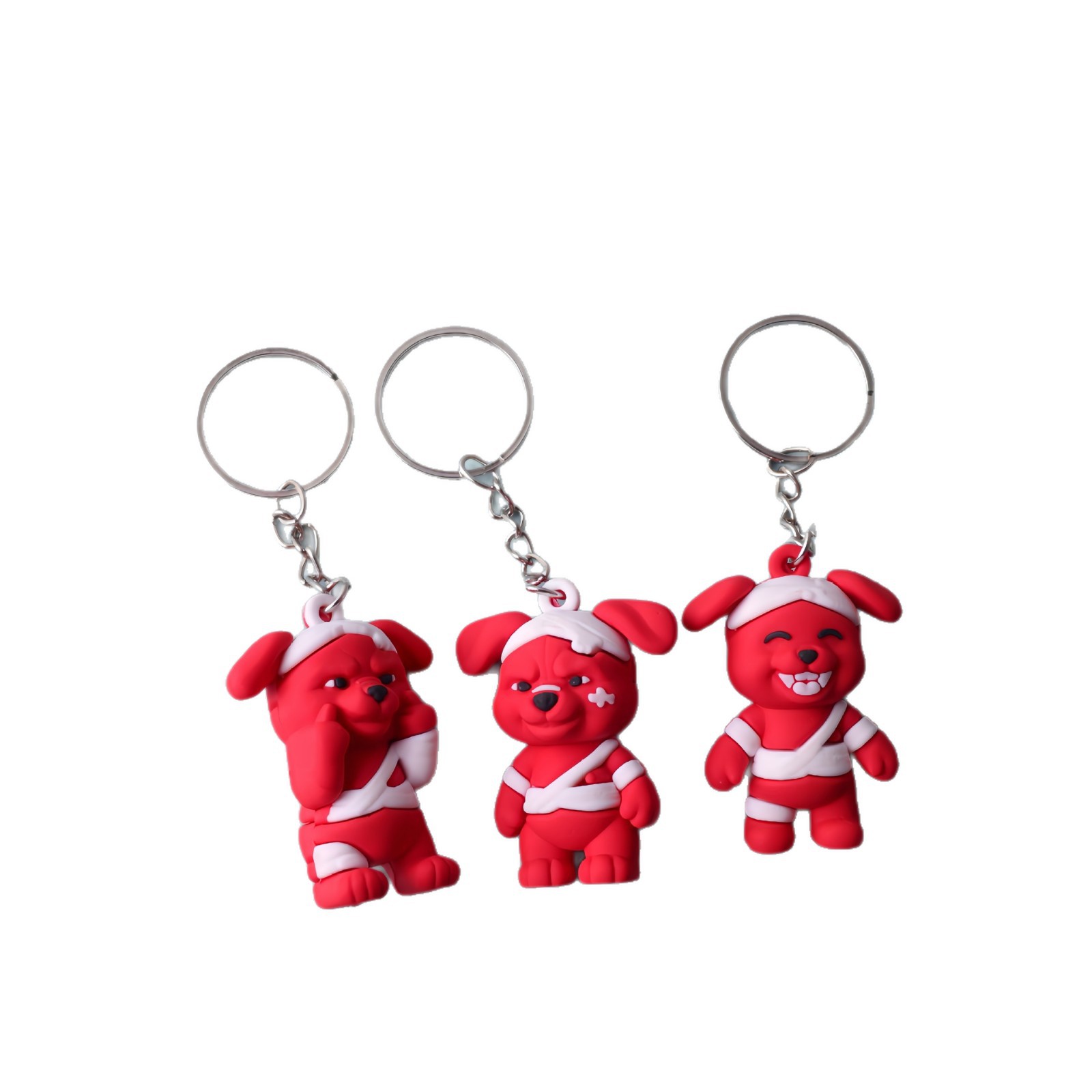 Explosiones transfronterizas perro rojo accesorios colgante de llaves juguete de moda muñeca colgante bolsos llaveros pequeños regalos al por mayor