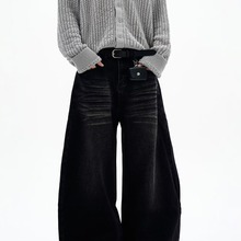 cleanfit牛仔裤男款秋冬男士OZON热卖宽松阔腿裤美式直筒裤子男生