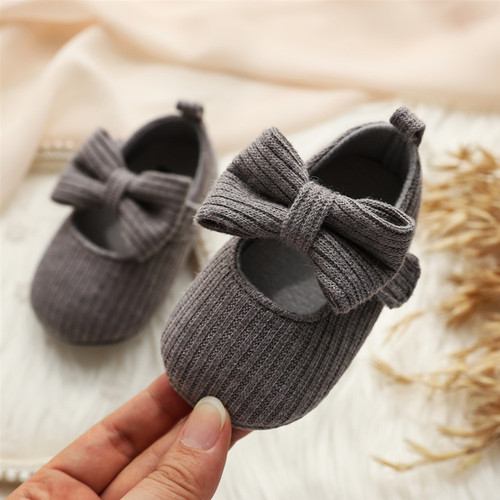 Hansheng 0-1 year old woolen baby girl shoes soft sole princess baby shoes bow tie toddler shoes baby shoes