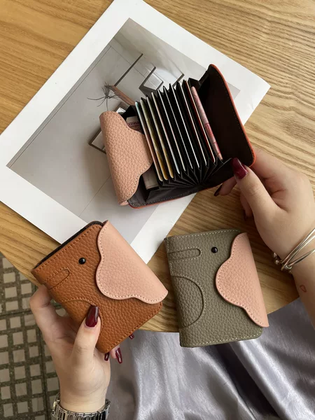 Genuine Leather Small Elephant Card Holder 2026 New Model for Women, Lightweight Togo Cowhide Driver's License Cover with Multiple Card Slots and Document Storage Bag