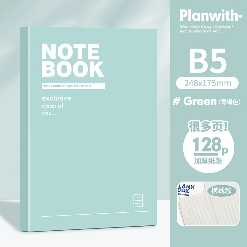 Notebook for Elementary Students, 128 Pages, A5/B5 Options, Thick Paper, Pastel Covers