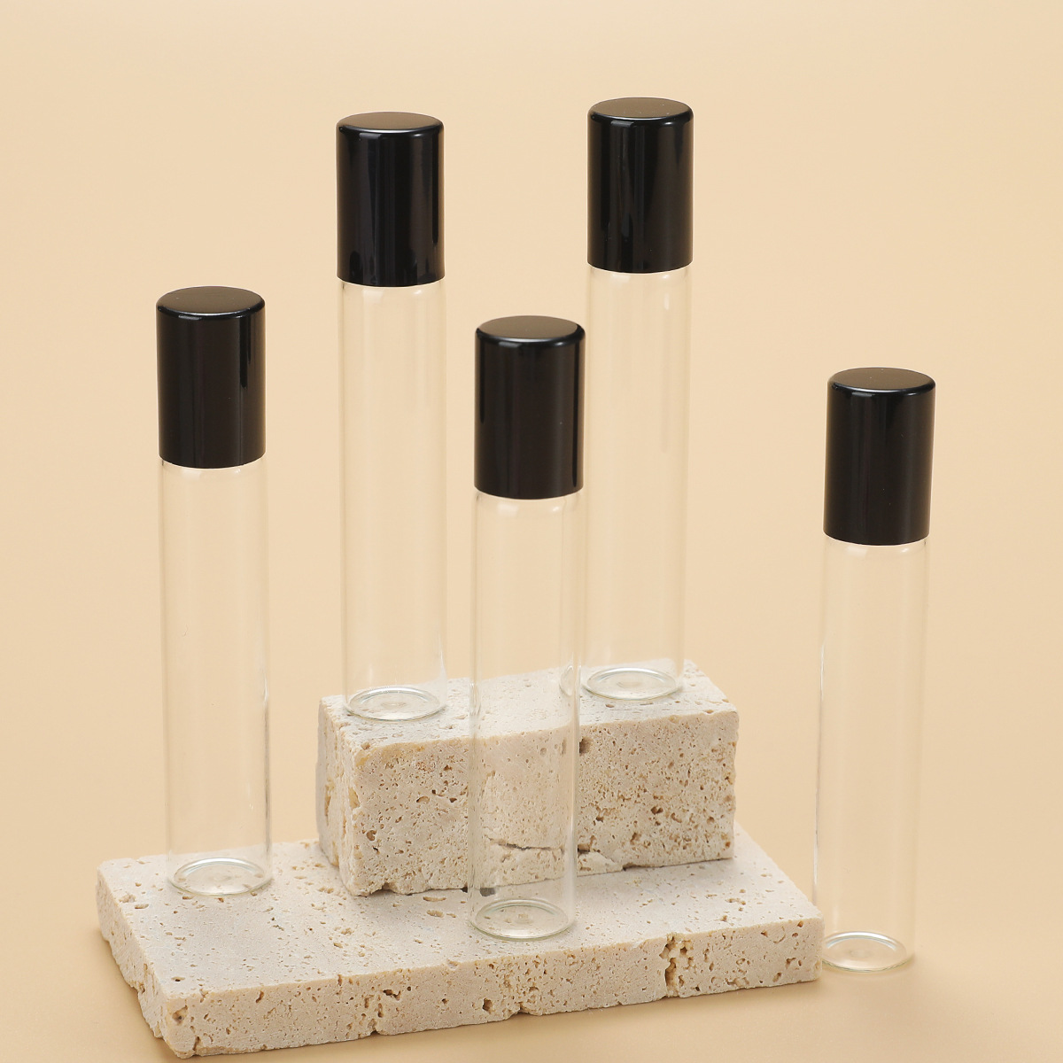 10ml de aceite esencial, venta directa de fábrica, vidrio transparente, bola de acero, bola, perfume, botella, 5ml, botella vacía