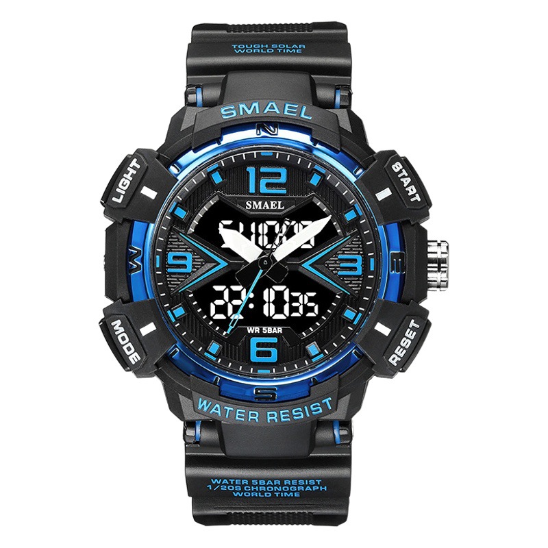 Smael nuevo reloj electrónico para hombres multifuncional al aire libre impermeable luminoso alarma reloj electrónico 8076