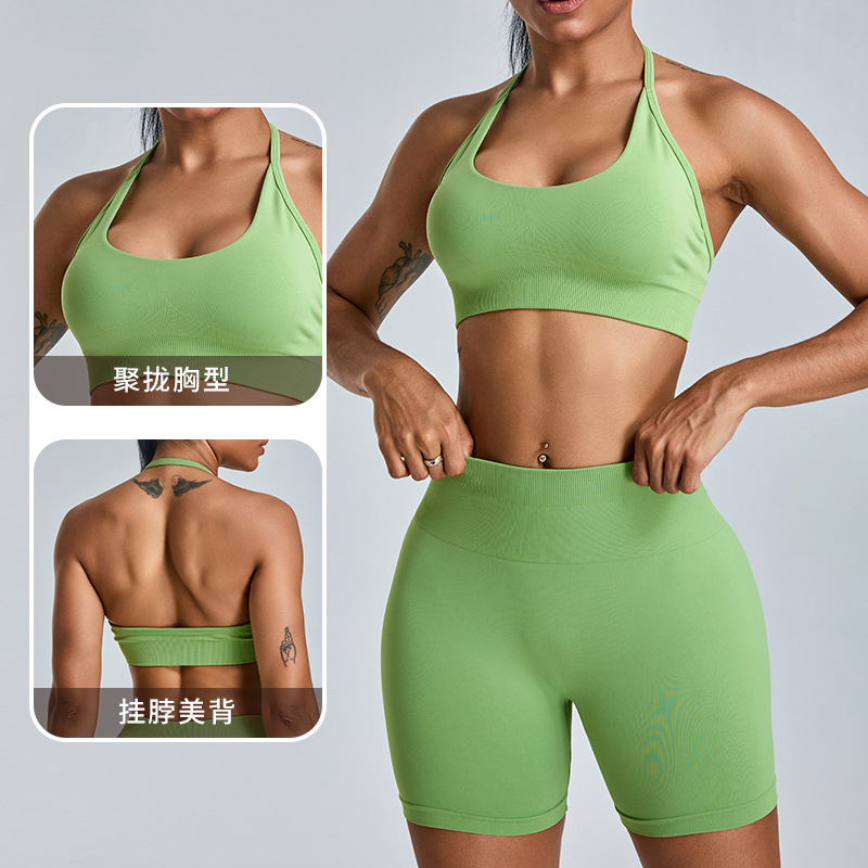 Europa y los Estados Unidos sin costuras colgando ropa de vestir mujeres corren dopamina chica usa un ajuste deportivo fitness