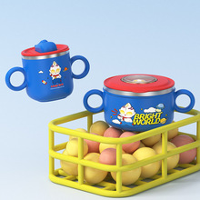 卡通儿童吸管杯学饮杯动漫奥特曼家用防摔杯婴儿水杯不锈钢辅食碗