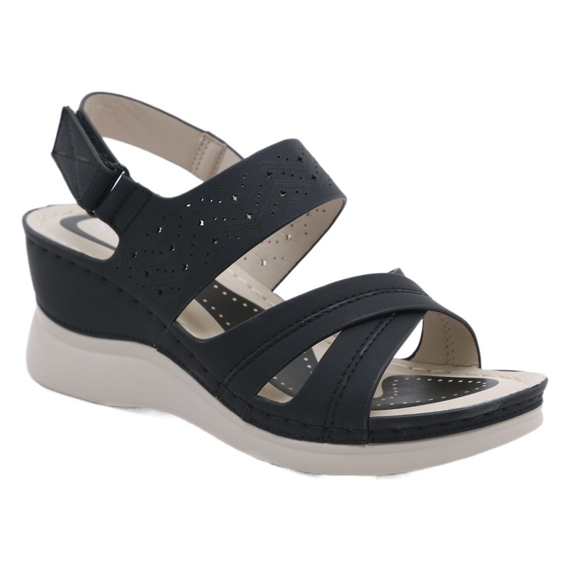 JS6331-3 Amazon 2024 primavera y verano nueva moda casual cuña playa al aire libre sandalias de las mujeres por mayor