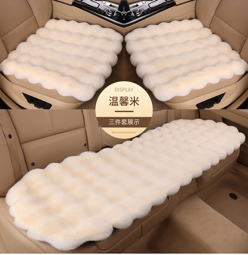 Wholesale Amazon Tm Labeling Value-Added New Bubble Velvet Seat Cushion Autumn and Winter Warm Imitation Fur Rabbit Plush Car Seat Cushion