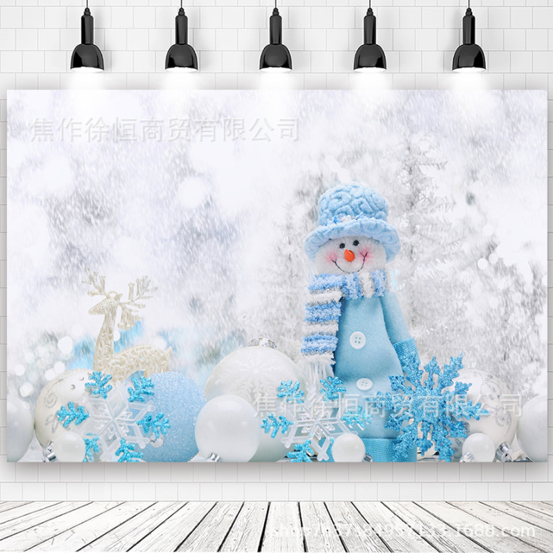 Amazon temu ホット販売雪だるま雪景色クリスマス背景布バナークリスマスパーティーの装飾小道具旗布|undefined