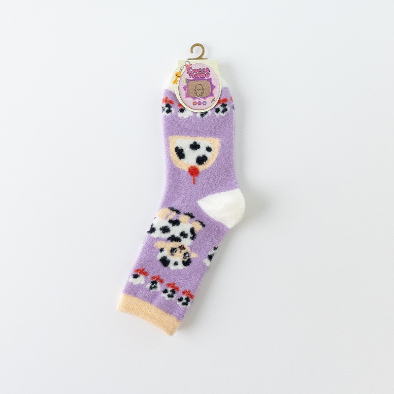 Calcetines de Piso Medianos de Terciopelo de Coral para Mujer Térmico con Absorción de Sudor para Casa e Invierno