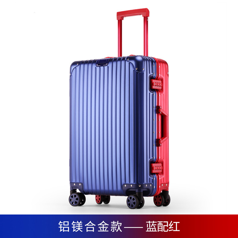 Caja de contraseña de aleación de aluminio y magnesio para mujer, maleta con ruedas universales para hombre, maleta de 20 pulgadas, maleta, caja de aluminio