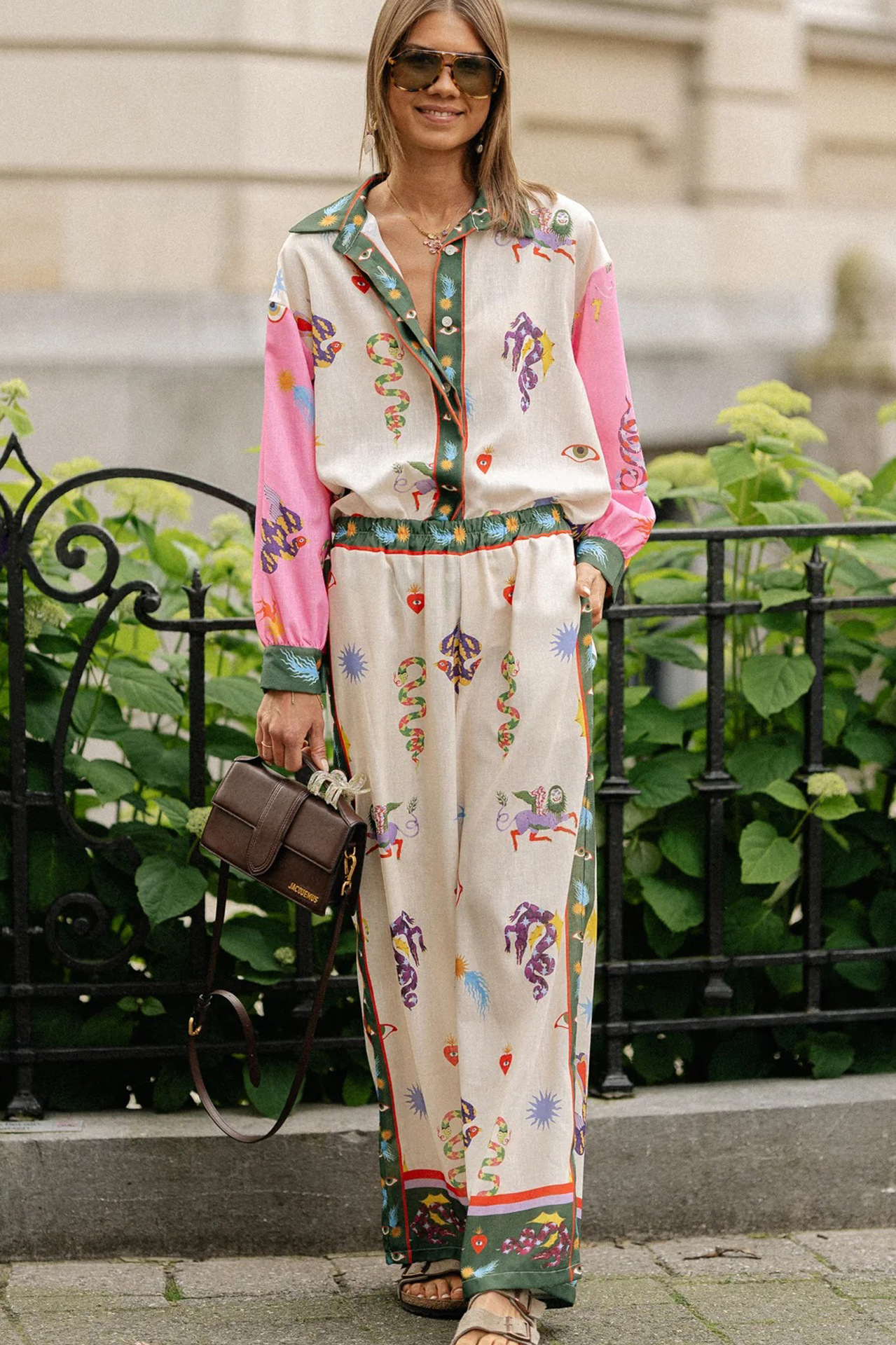 Polyester Fabric Type Holiday Women's Casual Vacation Animal Abstract Polyester Printing Pocket Pant Co-ord Set Pants Sets