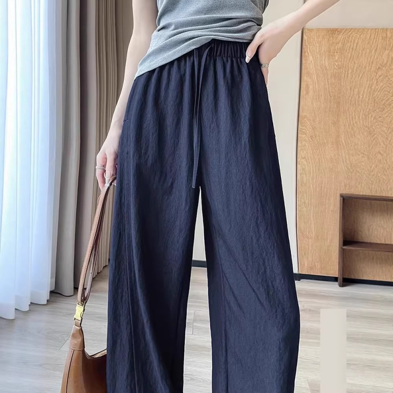 Elegant Commuter Straight-Leg Pants for Women, Summer Thin Style 2026 New Casual Loose Long Pants, Lazy Style Versatile Slimming Trousers