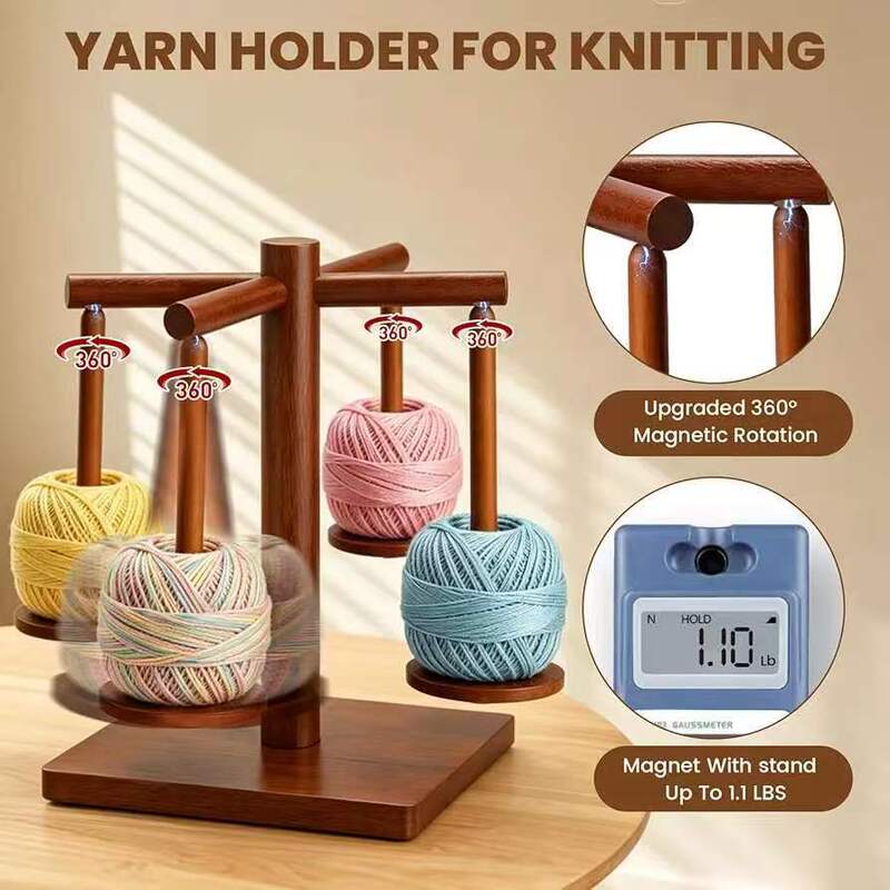 Cross-Border Creative New Wooden Yarn Rack Desktop Yarn Base Solid Wood Handmade DIY Yarn Storage Rack