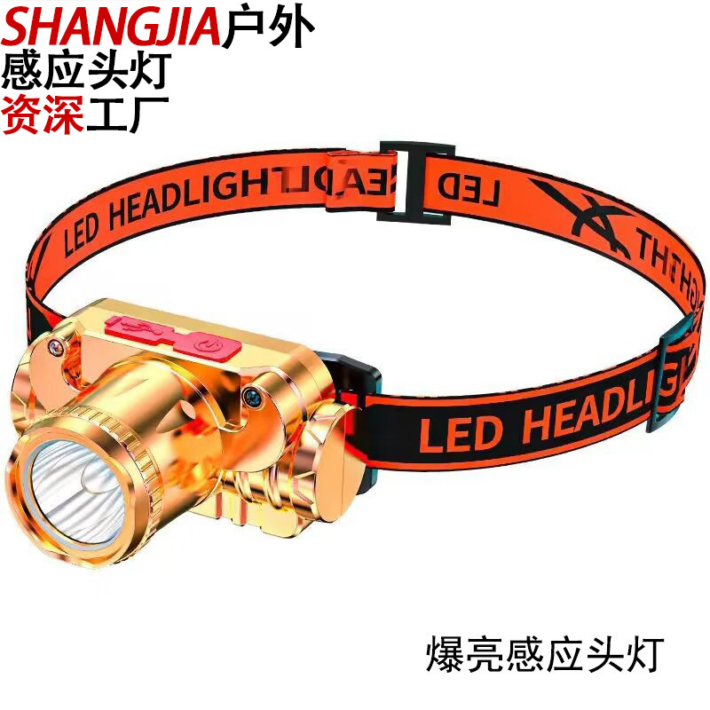 Faro de luz fuerte transfronterizo recargable linterna incorporada LED lámpara de minero montada en la cabeza faro de inducción al aire libre al por mayor