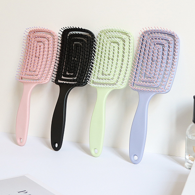 家庭用中空ヘアコーム、高見えガールヘアコーム、ふわふわマッサージリブ、大きなカーブコーム|undefined