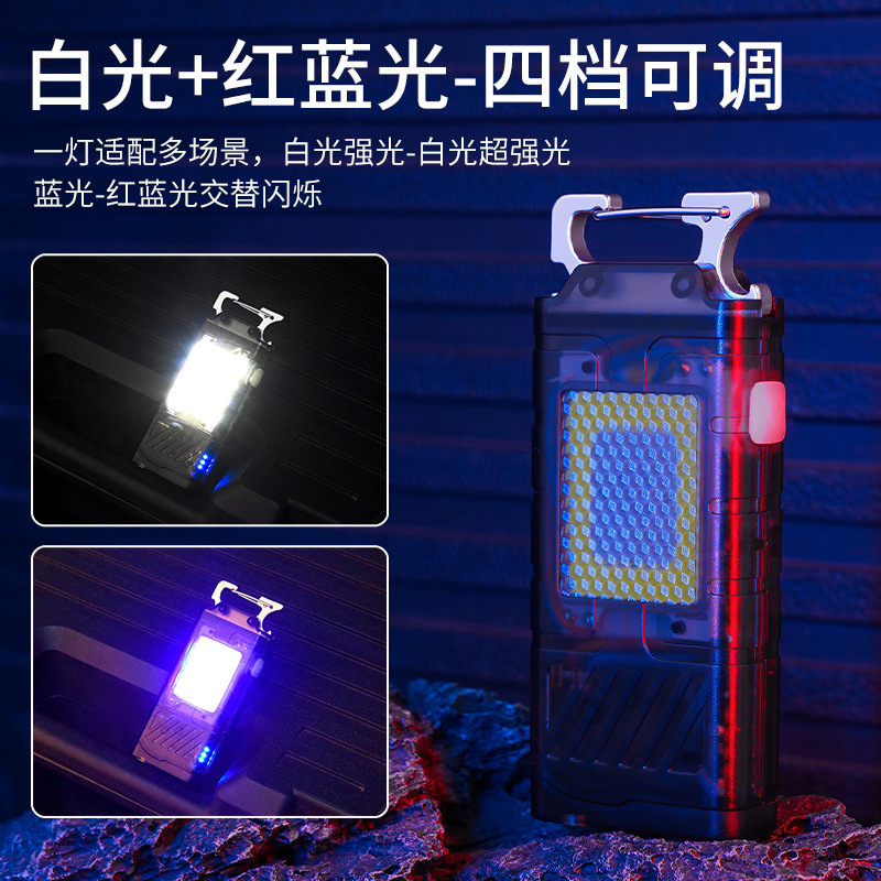 Nueva luz de llavero súper brillante multifuncional Linterna portátil LED Encendedor de arco de carga al aire libre Iluminación