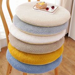 冬用の厚くて暖かいラウンドシェルパチェアクッション、オフィス座りがちなお尻クッション、滑り止め、取り外し可能で洗えるシートクッション