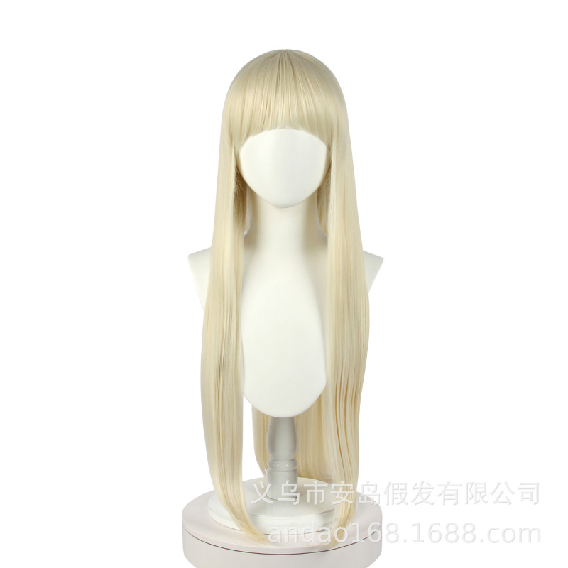 Andao Crazy Gambling Abyss Yellow Spring Moon Luna cos Wig Lunai cosplay Fake Hair Milk Yellow Long Hair Woman