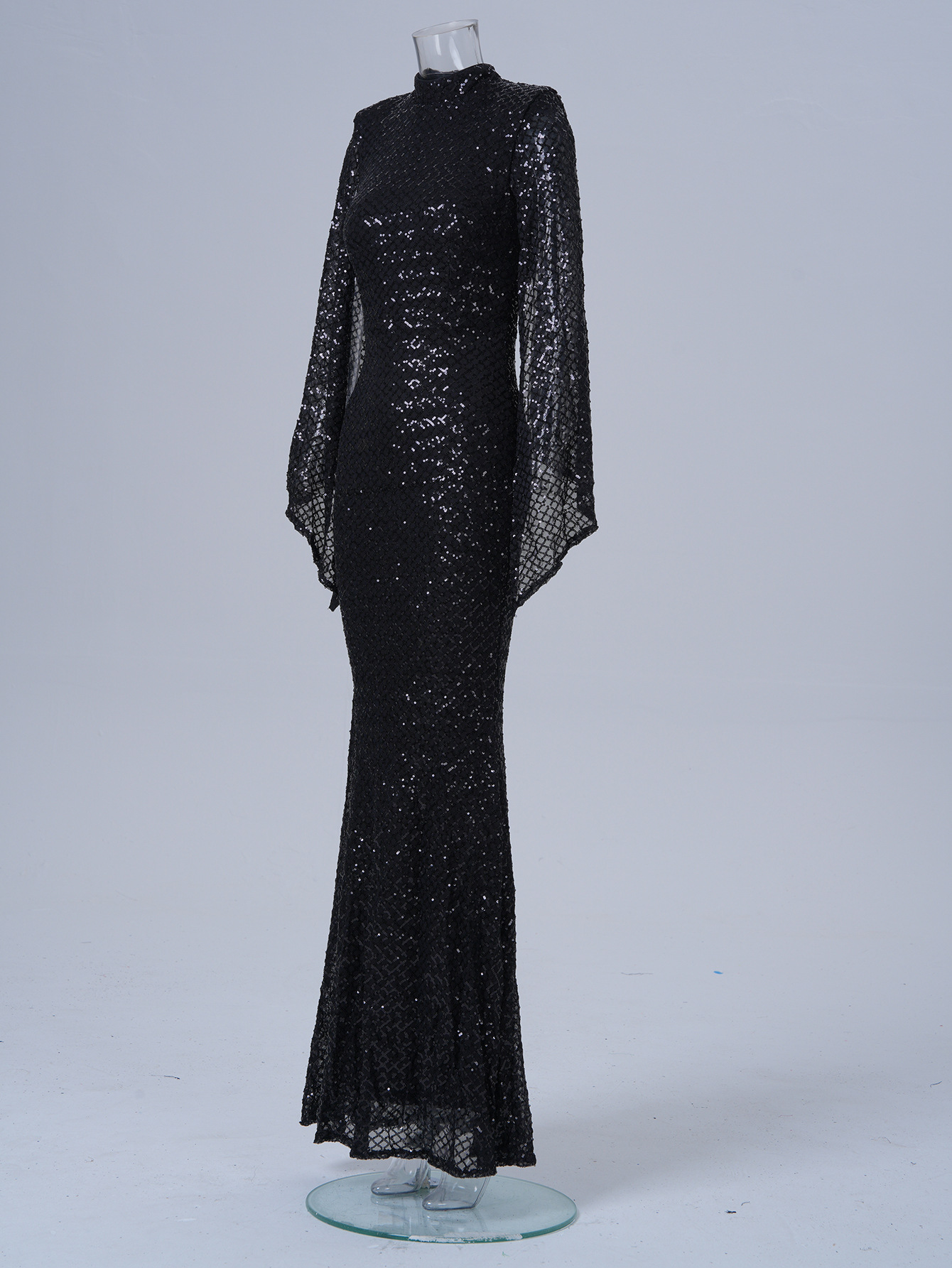 Long Sequinned Evening Dress For Prom And Banquet Women's Style_voghion.com