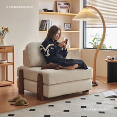 レイジーソファ、小さなリビングルーム、豆腐ブロックソファ、折りたたみ式デュアルユースソファベッド、クリーム風豆腐ブロックレジャーチェア