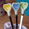 Ceramics heart shaped stainless steel, spoon for ice cream, ice cream